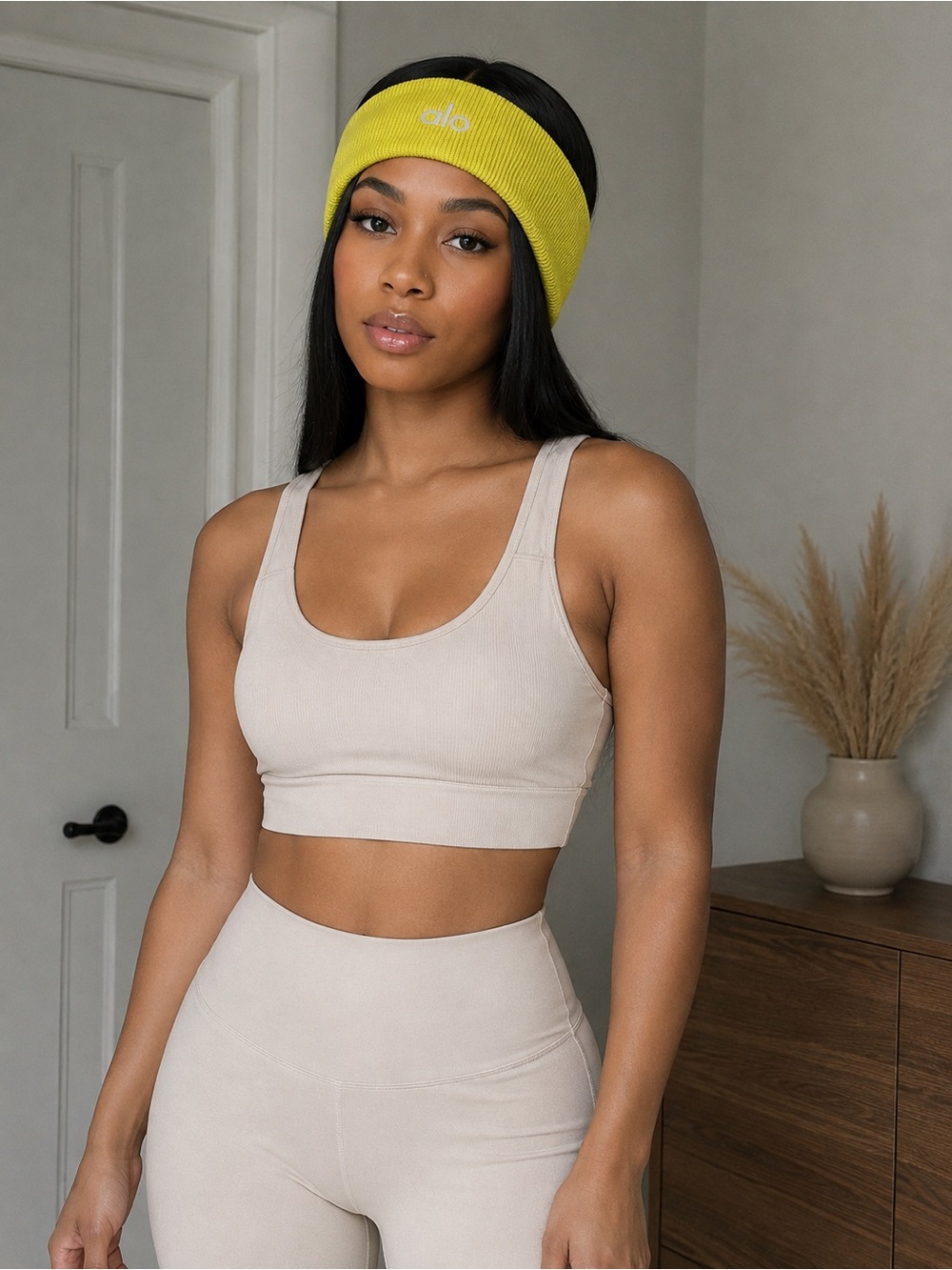 ALO Yoga Lime Ribbed Stretch Headband